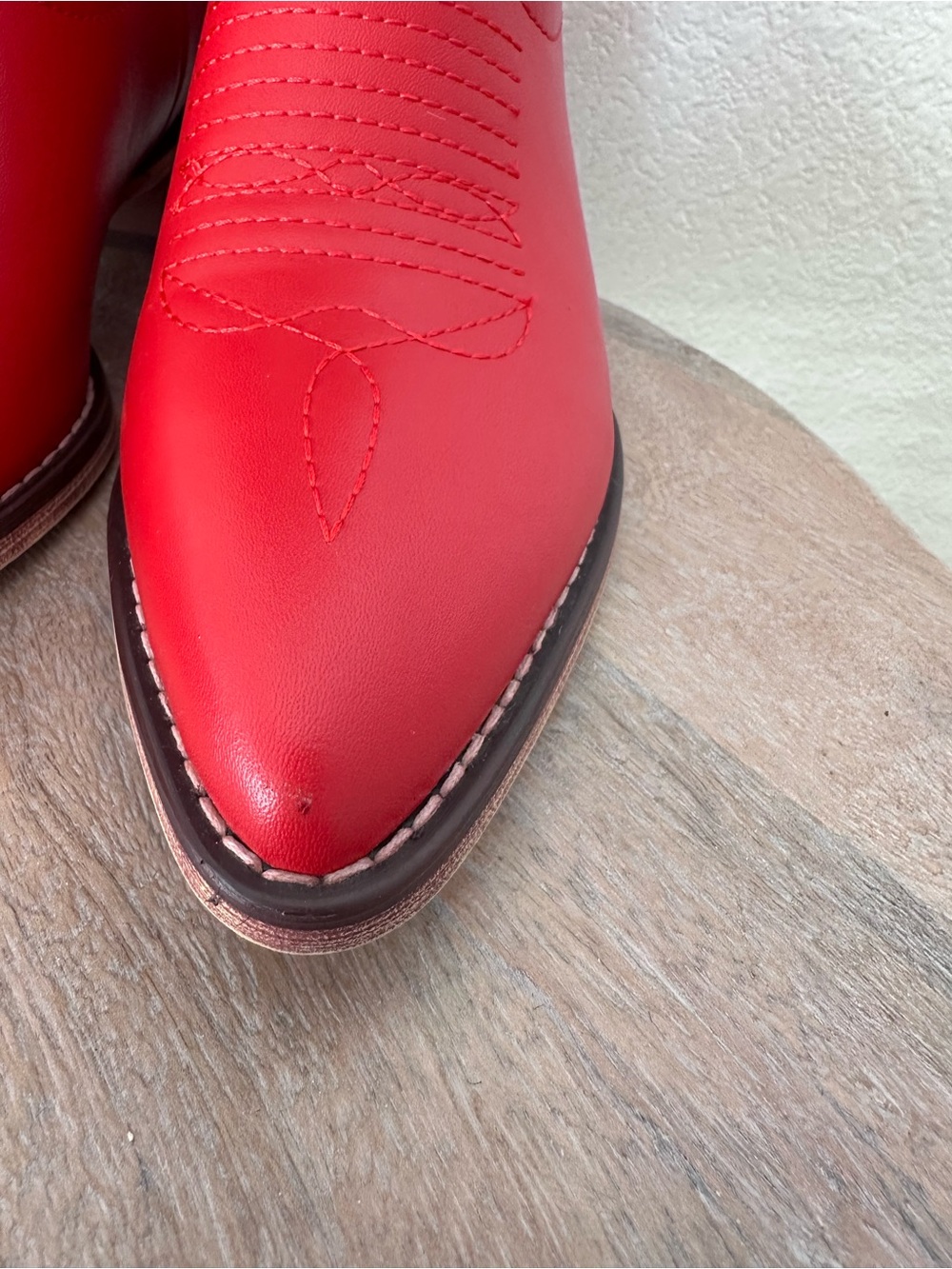Red Western ISNOM Knee High Cowboy Boots - Size 7 women - Picture 4 of 4
